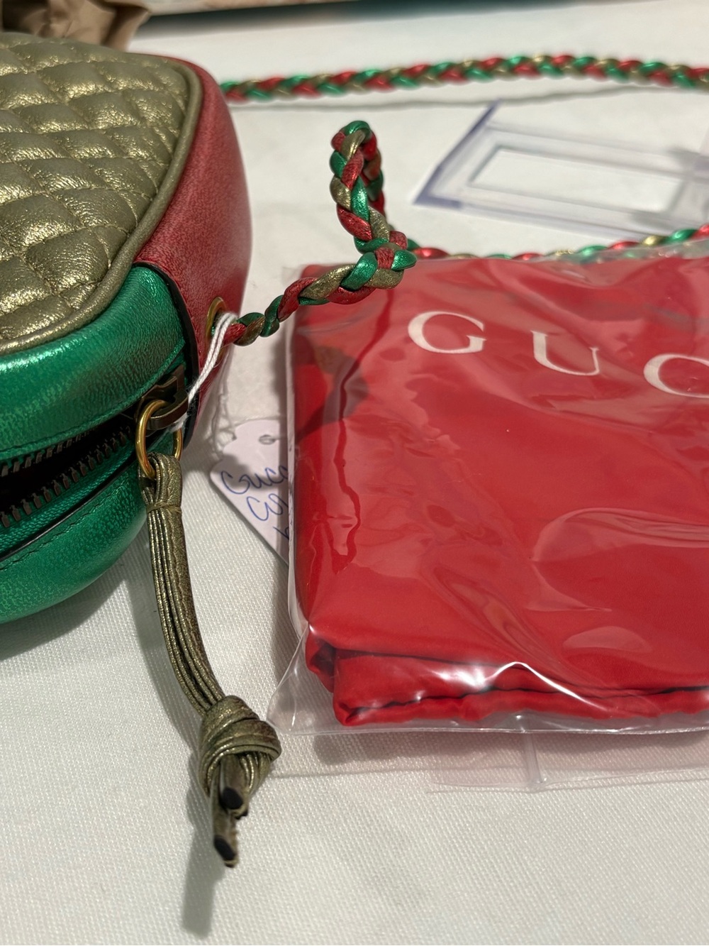 Authentic Gucci Trapuntata Metallic Matelassé Crossbody Bag w/ Certificate - Picture 13 of 16
